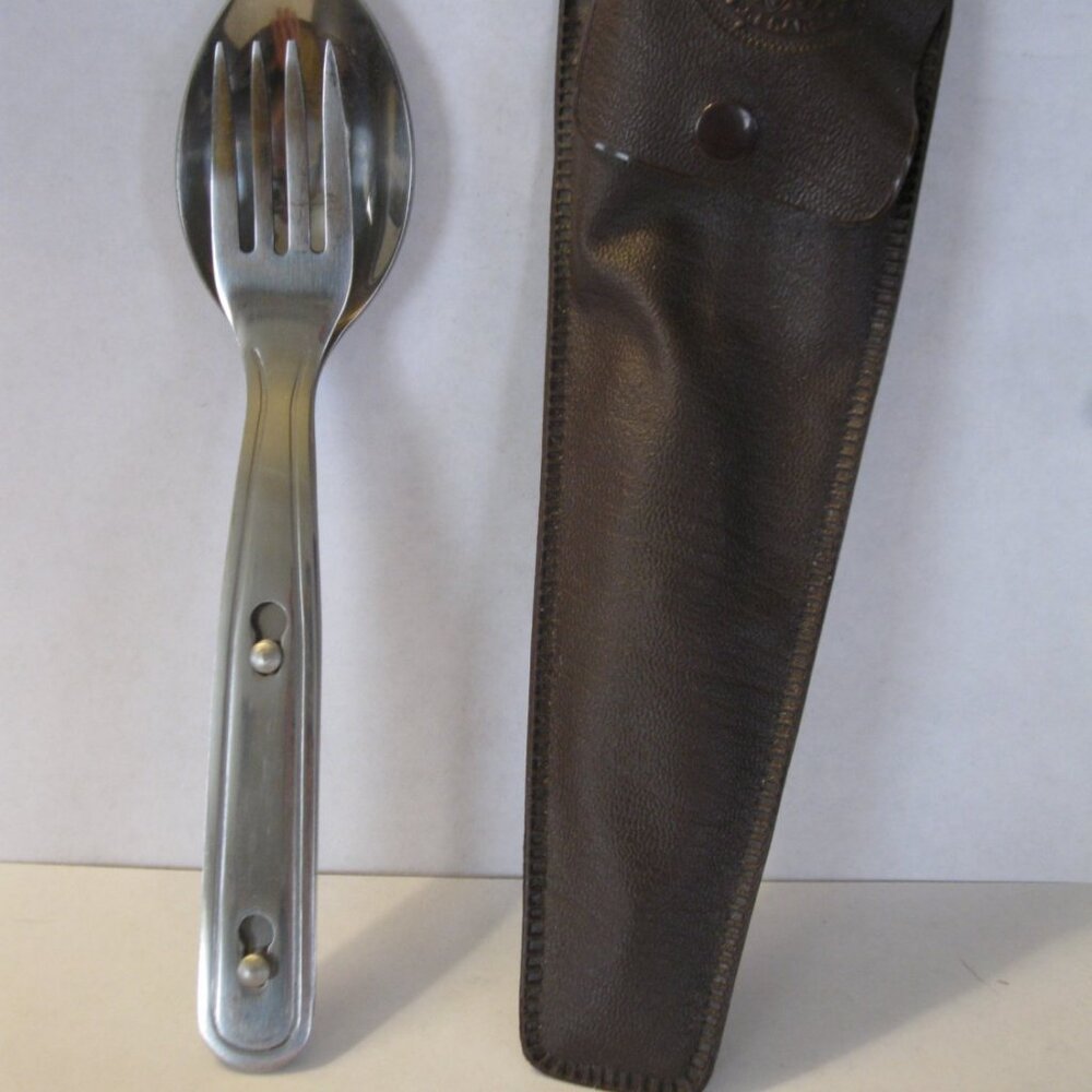vintage Boy Scouts of America Camping Utensil Set - Spoon & Fork w. vinyl case